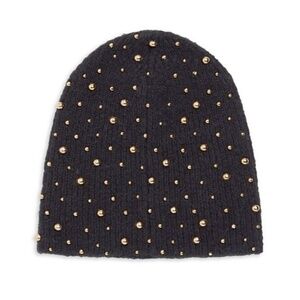 Jennifer Behr Black Mohair Studded Beanie